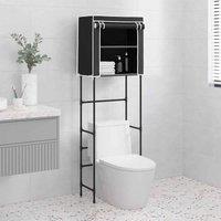 vidaXL 2-tier Storage Rack Over Laundry Machine Black 71X29.5X170.5cm Iron, Black