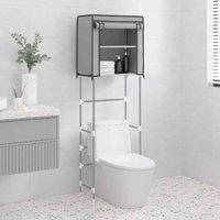 vidaXL 2-tier Storage Rack Over Toilet Black 53.5X28X143cm Iron, Black