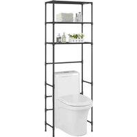vidaXL 2-tier Storage Rack Over Washing Machine Black 69X28X143cm Iron, Black