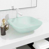 vidaXL Basin Ceramic Black Triangle 645x455x115 mm, Black