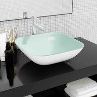 vidaXL Basin Ceramic Square Black 38x38x13.5 cm, Black