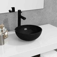vidaXL Basin Glass 50x37x14 cm White, White