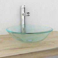 vidaXL Basin Tempered Glass 35x12 cm Transparent, Clear