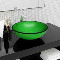 vidaXL Basin Tempered Glass 35x12 cm White, White