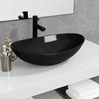 vidaXL Basin Tempered Glass 42 cm Frosted, White