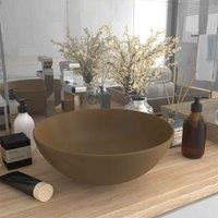 vidaXL Bathroom Sink Ceramic Dark Blue Round, Blue