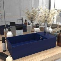 vidaXL Bathroom Sink Ceramic Light Blue Round, Blue
