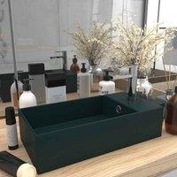 vidaXL Bathroom Sink Ceramic Light Green Round, Green
