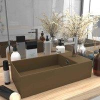 vidaXL Bathroom Sink Ceramic Matt White Round, White