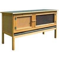 PawHut Wooden Rabbit Hutch/Cage Outdoor w/ Hinged Top, Yellow