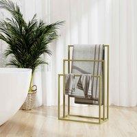 vidaXL Freestanding Towel Rack Gold 48X24X79cm Iron, Gold