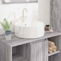 vidaXL Wash Basin White 40x14.5 cm Ceramic Round, White