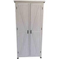 Jack Stonehouse Tall Wooden Garden Storage Cabinet - Grey, Grey