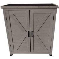 Jack Stonehouse Small Wooden Garden Storage Cabinet - Grey, Grey