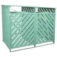 Jack Stonehouse Wooden Double Bin Storage - Green, Green