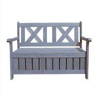 Jack Stonehouse Seated Outdoor Wooden Storage Bench - Grey, Grey