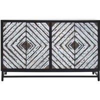 Interiors by PH Four Door internal shelf storage Sideboard, Black