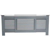 Jack Stonehouse Matt Grey Horizonal Line Radiator Cover - Adjustable, Grey