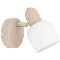 EGLO Corato Sandy Steel Glass Adjustable Single Spotlight, White