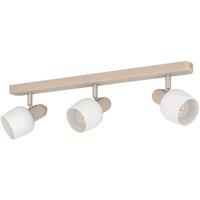 EGLO Corato Sandy Steel Glass Adjustable 3-light Spotlight, White