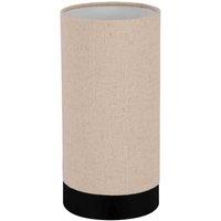 EGLO Feniglia Natural Linen Cylindrical Table Lamp, Black