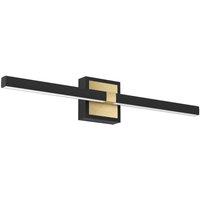 EGLO Peguera LED Black Brass Steel Bathroom Mirror Light, Black