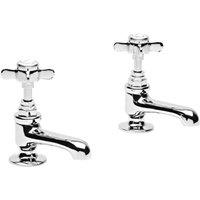 Coastal Verwood Basin Taps pair Chrome, Silver