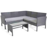 Outdoor Living Lakewood Grey 5 seat rattan corner set, Grey