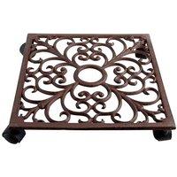 Esschert Design Square Plant Trolley, Brown