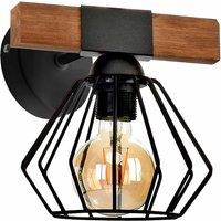 Milagro Wall Lamp Ulf Black Wood 1Xe27 60W, Black