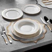 Konigtum 24pcs New Bone China Round Dinner Set, Multi