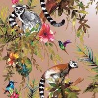 Holden Decor Lemur Wallpaper 10m x 53cm Rose Gold, Pink