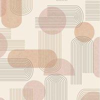 Holden Decor Arch Geo Wallpaper 10m x 53cm Orange, Orange