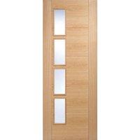 LPD Doors Vancouver 4L Offset Pre-finished Oak Doors 726 X 2040, Brown
