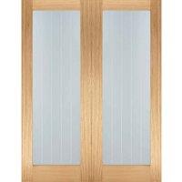 LPD Doors Mexicano Pair Unfinished Oak Doors 1372 X 1981, Brown