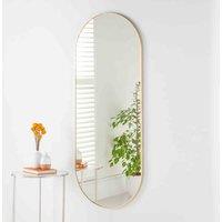 Yearn Mirrors Yearn Alta Minimal Curved Full Length Oval Mirror Gold, Gold