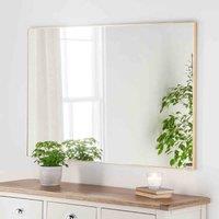 Yearn Mirrors Yearn Minimal Rectangular Wall Mirror Gold 130X90Cm, Gold