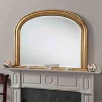 Yearn Mirrors Yearn Beaded Overmantle Mirror Gold 112 w x79Cm h , Gold