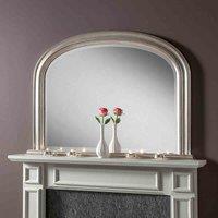 Yearn Mirrors Yearn Beaded Overmantle Mirror Silver 112 w x79Cm h , Silver