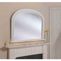 Yearn Mirrors Yearn Beaded Overmantle Mirror White 112 w x79Cm h , White