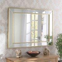 Yearn Mirrors Yearn Framed Soft Brass Bevelled Wall Mirror 121X95Cm, Gold