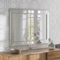 Yearn Mirrors Yearn Framed Soft Champagne Bevelled Wall Mirror 121X95Cm, Silver