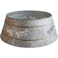 Ivyline Galvanised Cut Out Mistletoe Tree Skirt D67Cm H25Cm