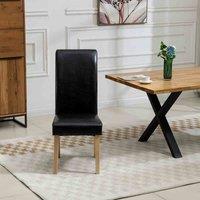 Artemis Home Rimini Vegan Leather Dining Chairs - Set of 2 - Black, Black