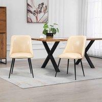 Artemis Home Morandi Vegan Leather Dining Chairs - Set of 2 - Cream, Cream