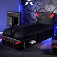 X Rocker Ceberus Twist TV Gaming Bed - Single Carbon Red, Red