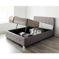 Aspire Furniture Ottoman Bed King Size Grey Linen & Double Comfort Eco Mattress, Grey
