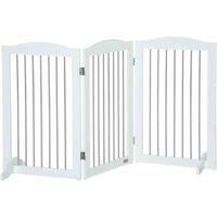 PawHut Foldable Dog Gate for Doorways, Stairs, Halls - White, White