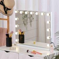 LivingandHome 15 LED Bluetooth Vanity Makeup Mirror - White, White