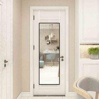 LivingandHome Living and Home Over The Door Full Length Mirror Black Hanging Bedroom Wardrobe Workout 28X78Cm, Black